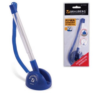 Ручка на подставке BRAUBERG синяя корп. ас...
