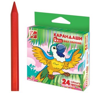 Карандаши восковые 24цв.  Луч ZOO(Россия)