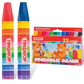 Мел восковой на масляной основе 12шт/уп. П...