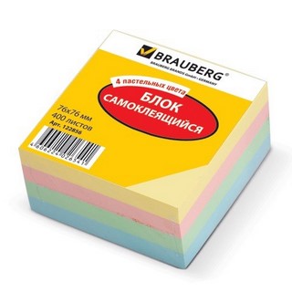 Блок с липкими листами 76х76мм Brauberg 40...