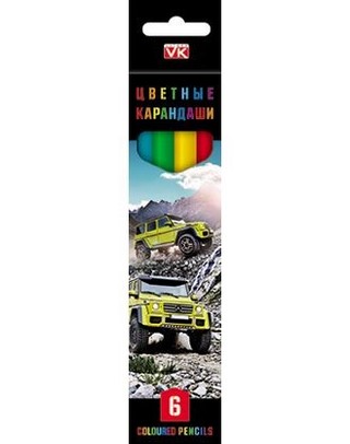 Карандаши цветные  6цв. Хатбер  Джипы