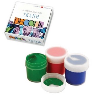Краски акриловые по ткани Декола  9цв. туб...
