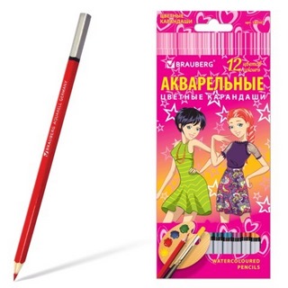 Карандаши акварельные цветные 12цв. BRAUBE...