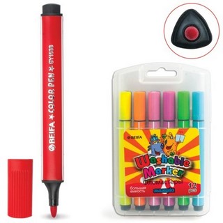 Фломастеры 12 цв BEIFA трехгранные