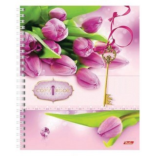 Тетрадь 96л клетка/гребень Цветы ХАТБЕР