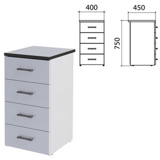 Тумба Монолит, 400х450х750мм, цвет серый (...