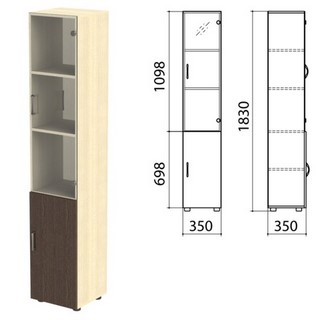 Шкаф закрытый со стеклом Канц, 350х350х183...