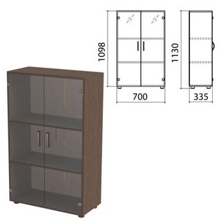 Шкаф закрытый со стеклом Канц, 700х335х113...