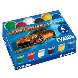 Краски гуашевые  6цв. Форсаж schollФармат