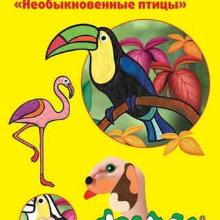 Раскраска пластилином А4 Необыкновенные пт...