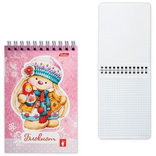 Блокнот А6  40л. клетка Зайка МИ на гребне...