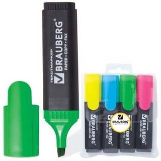 Набор текстовыделителей 4цв. BRAUBERG Cont...