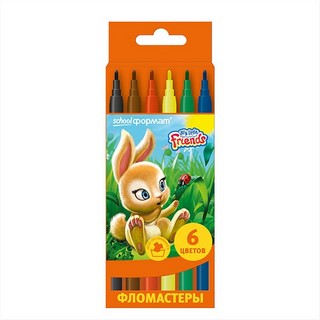 Фломастеры  6цв. School формат Пушистые зв...