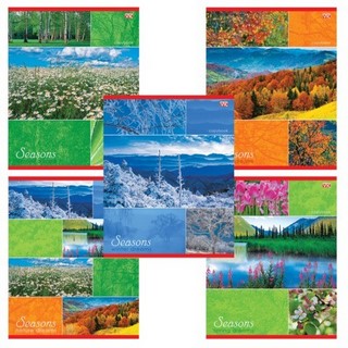 Тетрадь 48л клетка Времена года ХАТБЕР